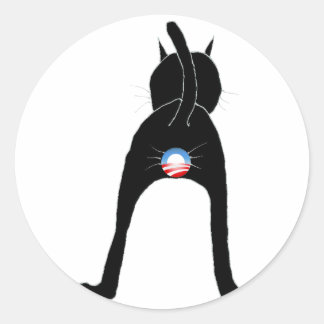 Sticker Rond Obama Cat