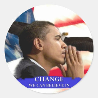 Sticker Rond Obama change