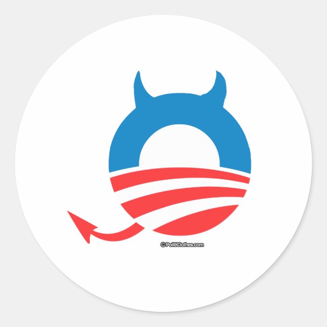 Sticker Rond Obama Devil (Devant)