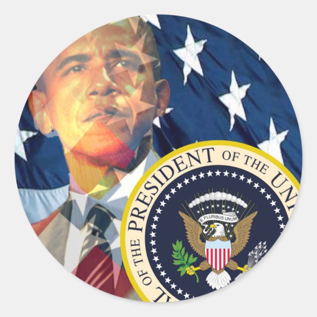Sticker Rond Obama donne 3 (Devant)