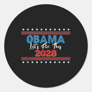 Sticker Rond Obama Drapeau américain Vintage patriotique 2028 F