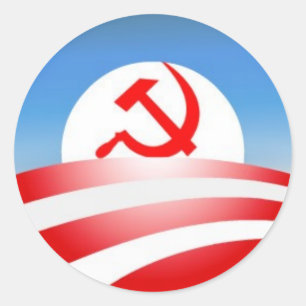 Sticker Rond Obama est un communiste