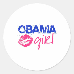 Sticker Rond Obama Girl