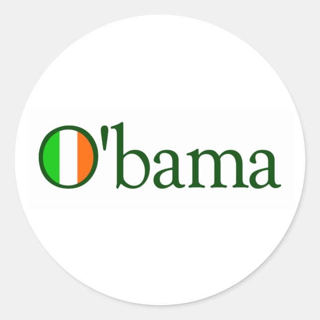 Sticker Rond Obama irlandais (Devant)
