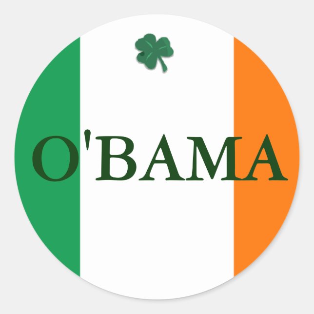 Sticker Rond Obama irlandais (Devant)