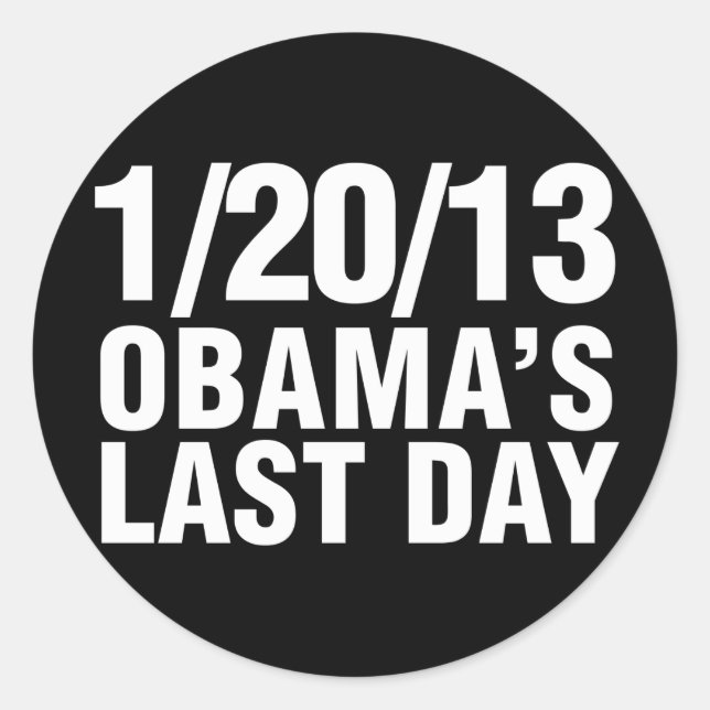 Sticker Rond Obama Jour Dernier 1/20/13 (Devant)