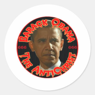 Sticker Rond Obama l'antichriste