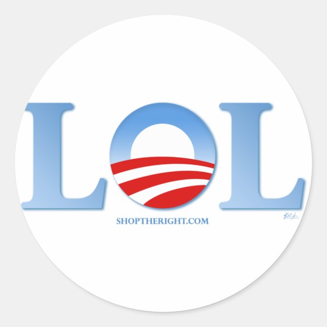 Sticker Rond Obama LOL (Devant)