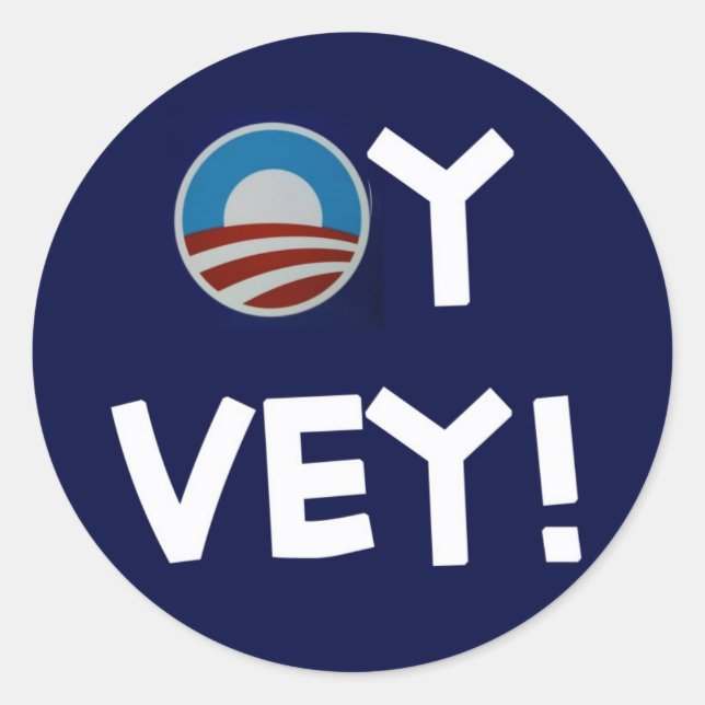 Sticker Rond obama oy vey (Devant)