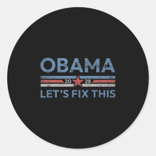 Sticker Rond Obama Patriotique Vintage rétrograde 2028 Prote po