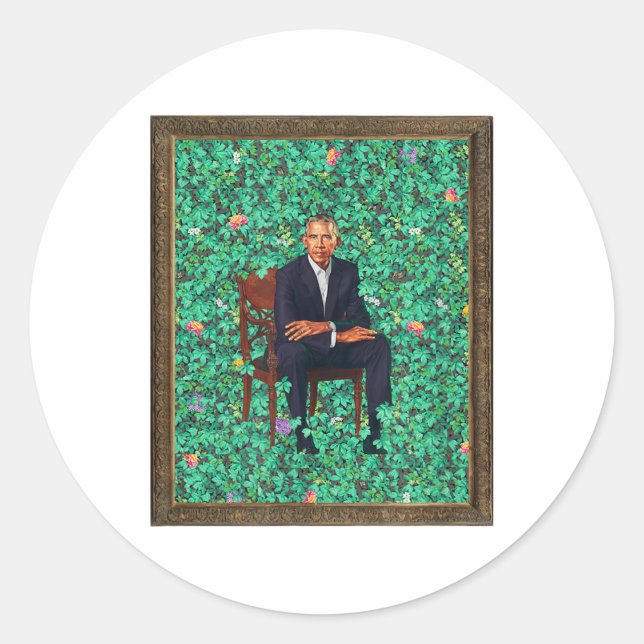 Sticker Rond Obama Portrait Tee (Devant)