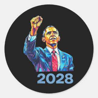 Sticker Rond Obama Président Vintage 2028 Obama