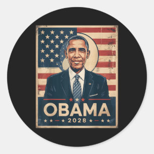 Sticker Rond Obama Président Vintage 2028 Obama _27