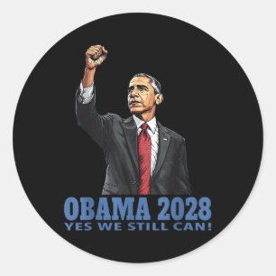 Sticker Rond Obama Président Vintage 2028 Obama _6