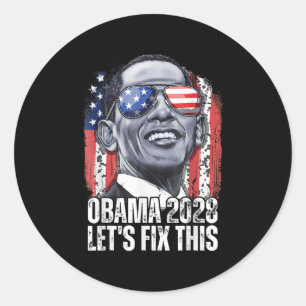 Sticker Rond Obama Président Vintage 2028 Obama _8