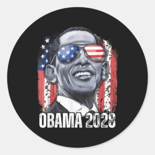 Sticker Rond Obama Président Vintage 2028 Obama _9