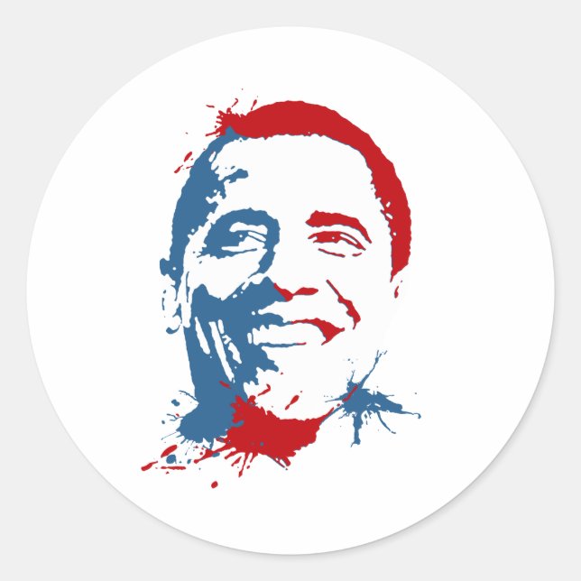 Sticker Rond Obama splat (Devant)