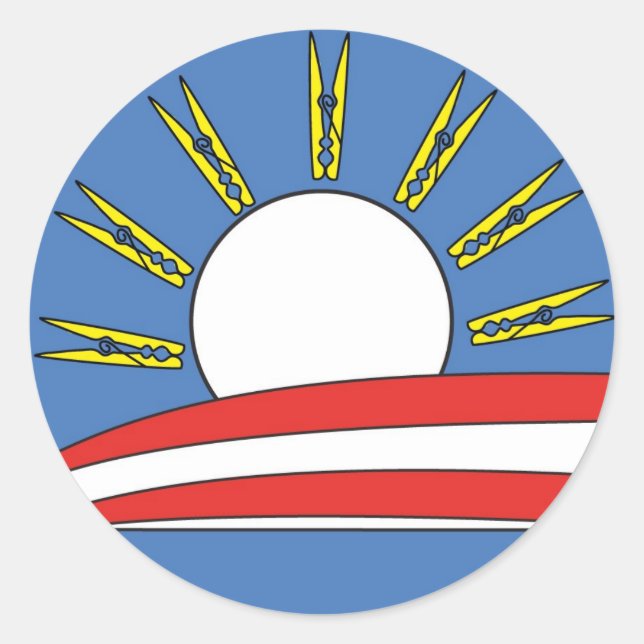 Sticker Rond Obama : Tenez votre nez et votez le logo (Devant)