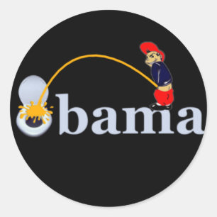 Sticker Rond Obama (toilette)