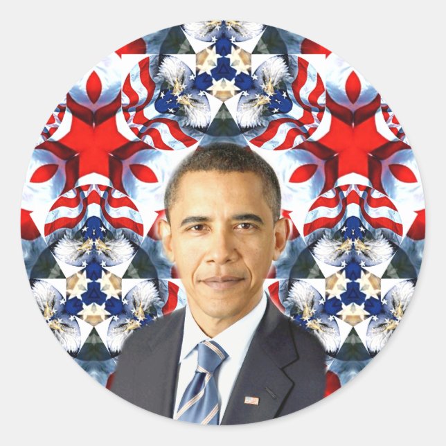 Sticker Rond Obama, USA_ (Devant)