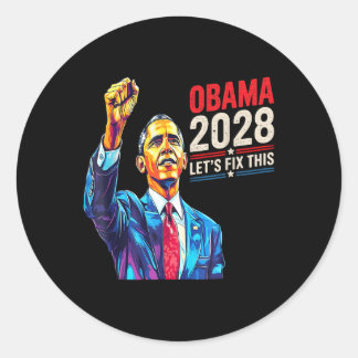Sticker Rond Obama Vintage rétro patriotique 2028