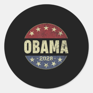 Sticker Rond Obama Vintage rétro patriotique 2028