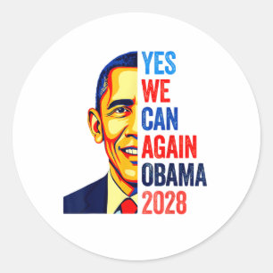 Sticker Rond Obama Vintage rétro patriotique 2028