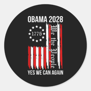 Sticker Rond Obama Vintage rétro patriotique 2028
