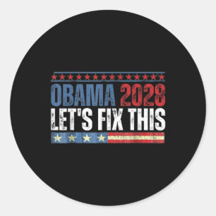 Sticker Rond Obama Vintage rétro patriotique 2028
