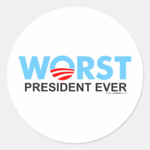 Sticker Rond Obama WorstEver