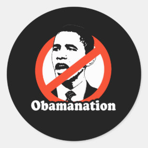 STICKER ROND OBAMANATION / T-SHIRT ANTIOBAMA