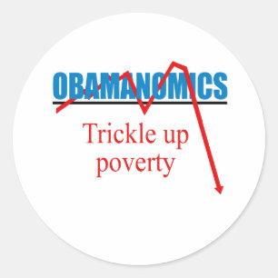 Sticker Rond Obamanomics - filet vers le haut de la pauvreté