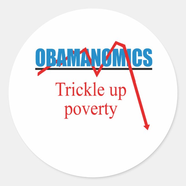 Sticker Rond Obamanomics - Lutter contre la pauvreté (Devant)