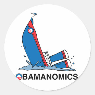 STICKER ROND OBAMANOMIE EN TRAIN DE CHANTER