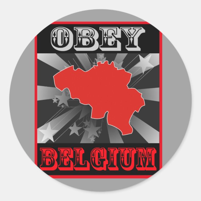 Sticker Rond Obey Belgique (Devant)