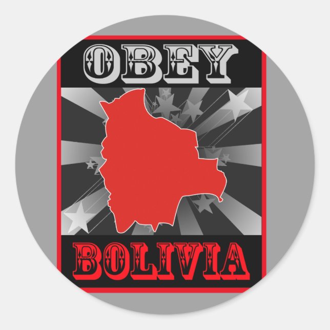 Sticker Rond Obey Bolivie (Devant)
