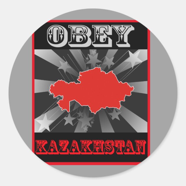 Sticker Rond Obey Kazakhstan (Devant)