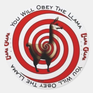Sticker Rond Obey Llama