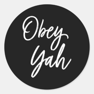 Sticker Rond Obey Yah