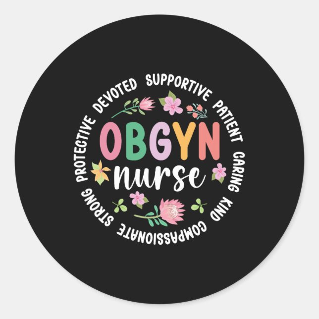 Sticker Rond Obgyn Nurse Appréciation Circle Obgyn Nurse Obgyn (Devant)