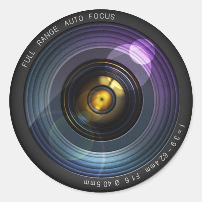 Sticker Rond Objectif d'appareil photo (Devant)