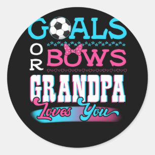 Sticker Rond Objectif de révélation de genre Bows Grand-père vo