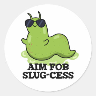 Sticker Rond Objectif Pour Le Jeu De Slug-cess Funny Positif