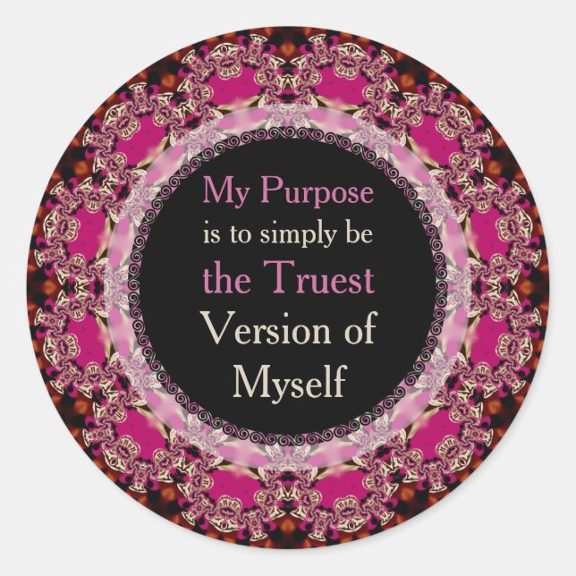 Sticker Rond Objet et sens Affirmations Devis personnalisable (Devant)