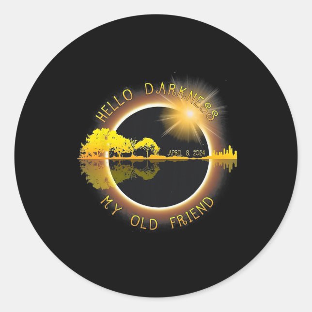 Sticker Rond Obscurité Mon Vieux Ami Eclipse (Devant)