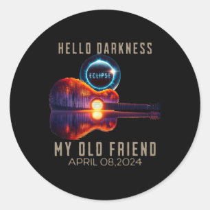 Sticker Rond Obscurité Mon Vieux Ami Éclipse Solaire Avril