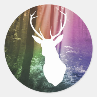 Sticker Rond Observateur forestier