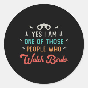 Sticker Rond Observation D'Oiseaux Les Gens Qui Regardent L'Ois