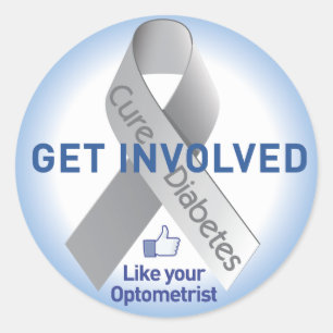 Sticker Rond Obtenez l'autocollant impliqué de diabète