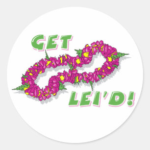 Sticker Rond Obtenez Lei'd ! (Pourpre)